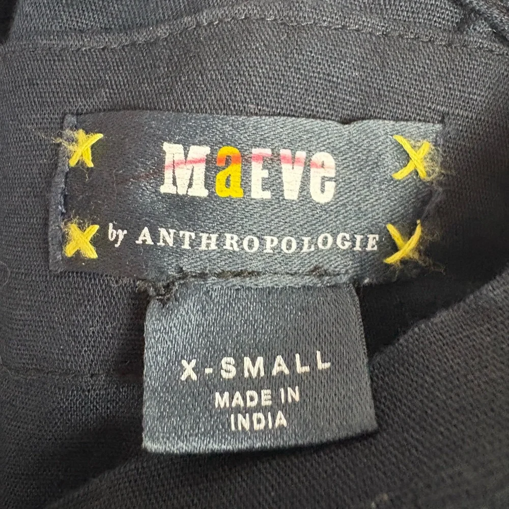 Anthropologie Maeve Black Linen Crop Top size XS - Picture 5 of 6